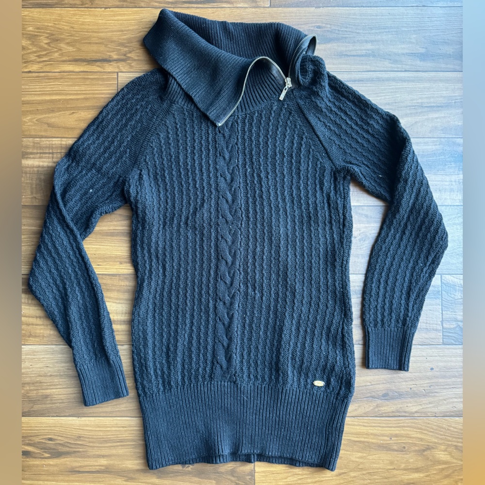 Black knit sweater dress